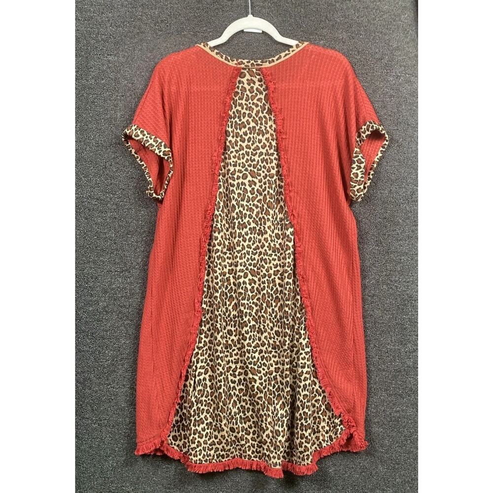 Umgee Sheath Dress Animal Leopard Print Back Womens Size L Multicolor - Picture 2 of 6